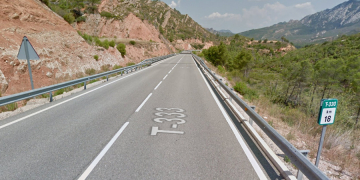 Tancament al trànsit d’un tram de la carretera T-333 a Horta de Sant Joan