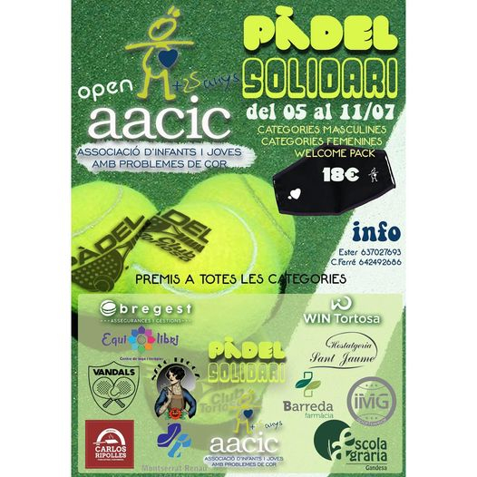 Més de 80 persones participen en el torneig del Pàdel Club Tortosa pels infants i adolescents amb cardiopatia