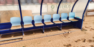 Joan Barberà, representant de l’Esport a l’Ebre, i Jordi Bort, regidor d’Esports d’Alcanar, visiten la Fanecada