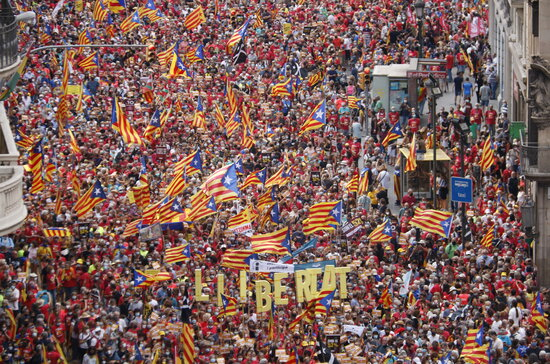 L’independentisme reuneix per la Diada 108.000 persones, segons la Guàrdia Urbana, i 400.000 segons l’ANC