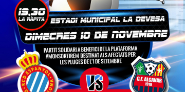 La plataforma #Monsortirem organitza un partit solidari entre el RCD Espanyol B i el CF Alcanar