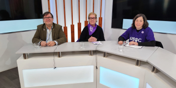 Entrevista a Cinta Baranda (UGT), Marc March (CCOO) i Maribel Piñol (USOC)