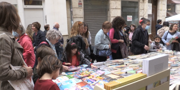 Somriures, roses i llibres omplen els carrers de Tortosa per Sant Jordi