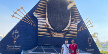 Gerard Gonell, Àngel Fabregat i Eugeni Gavaldà, de la Sala Esgrima Amposta, al Mundial Sènior