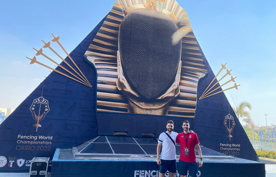 Gerard Gonell, Àngel Fabregat i Eugeni Gavaldà, de la Sala Esgrima Amposta, al Mundial Sènior