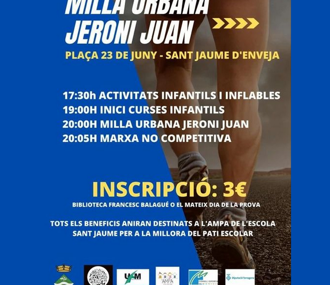 Sant Jaume d’Enveja celebra una nova edició de la Milla Urbana Jeroni Juan