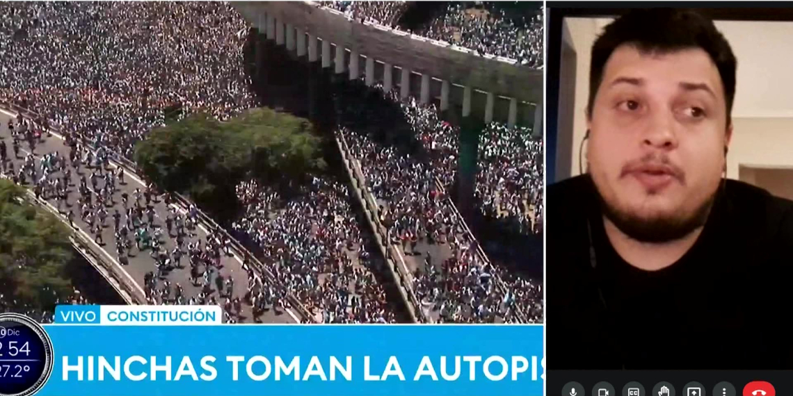 Entrevista a Bernabé Fernández, productor de Todo Noticias, pels festejos de la selecció Argentina