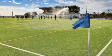 Inauguració de la nova gespa artificial de l’estadi de la Unió de l’Aldea