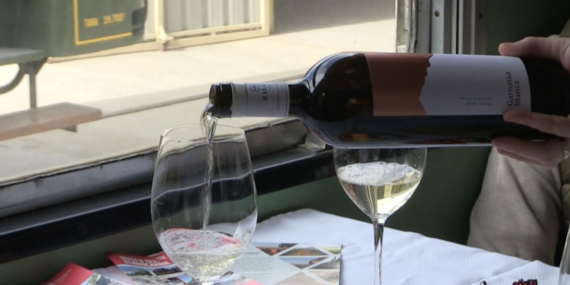 El Museu de Ferrocarril de Móra la Nova ofereix tastos de vins en un tren dels anys 50 en moviment
