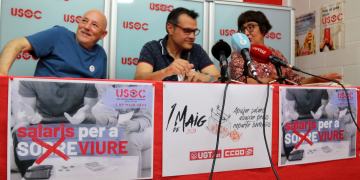 Els sindicats ebrencs fan una crida a la mobilització l’1 de Maig per exigir l’augment dels salaris