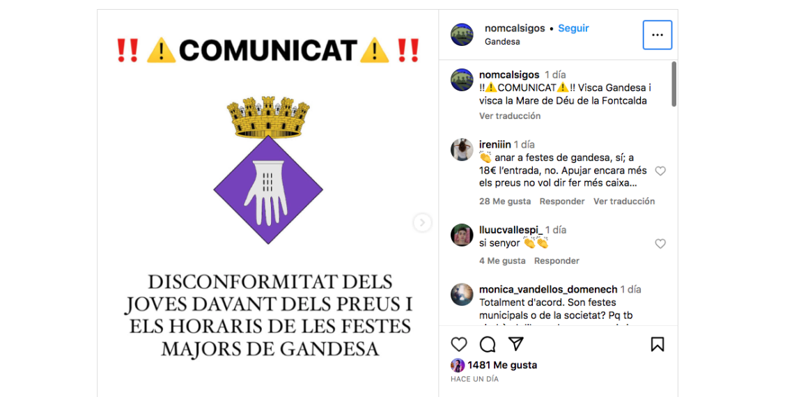 Malestar entre els joves de Gandesa pels preus i horaris de les nits a la festa major