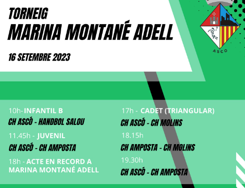El Torneig Marina Montané Adell es celebra en record de la que va ser jugadora del Club Handbol Ascó