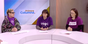 Entrevista a Tere Guimerà (CCOO), Maribel Piñol (USOC) i Cinta Baranda