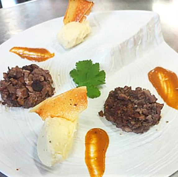 Rodó de corder amb patata cristall