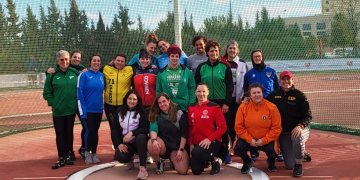 Mario Stefanov, del Club Atletisme Ascó, or en la prova de 60 tanques de l’Estatal sub’18