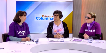 Entrevista a Cinta Baranda (UGT), Montse Margalef (CCOO) i Maribel Piñol (USOC)