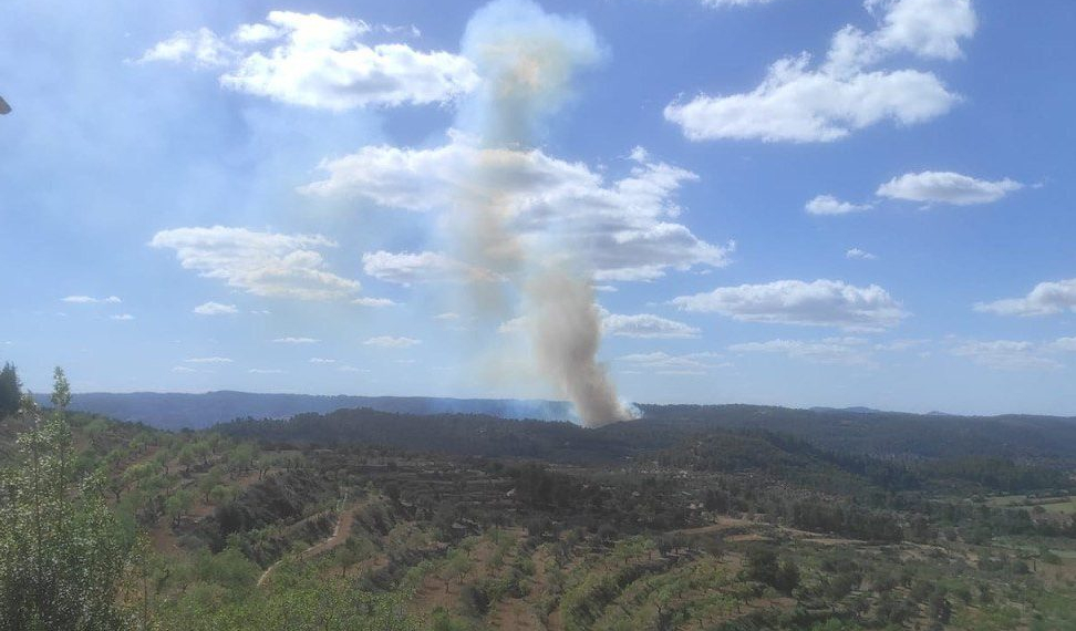 L’incendi de Lledó que va saltar a Horta de Sant Joan ha cremat unes 60 hectàrees