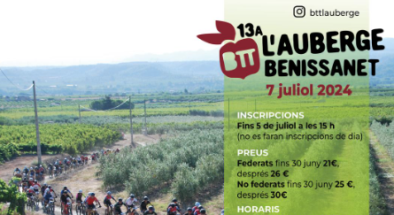 Benissanet acollirà la cursa de BTT l’Auberge, puntuable per a la Xallenger ebrenca