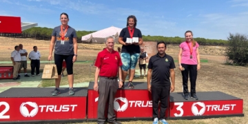 La bitemera Cinta Rodríguez, sotscampiona de la Copa d’Espanya de tir al plat de fossat universal