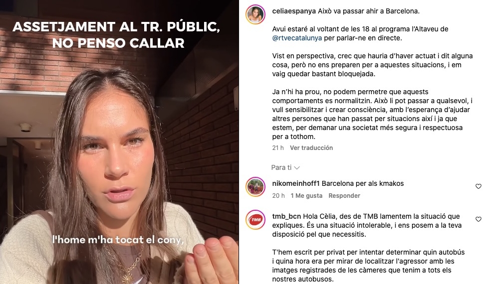La influencer ampostina Cèlia Espanya denuncia una agressió sexual a un bus a Barcelona