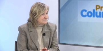 Alícia Gamundi al plató de Canal 21 Ebre