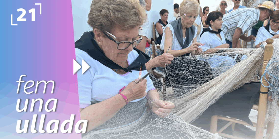 Demostració de l’art de remendar a ‘Dones i Mar’ a les Cases d’Alcanar