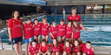 Podis del Club Natació Tortosa als 4×50 lliures de la segona jornada prebenjamina benjamina