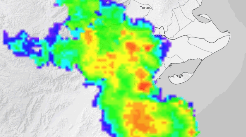 Protecció Civil envia una alerta al Montsià per intensitat de pluja