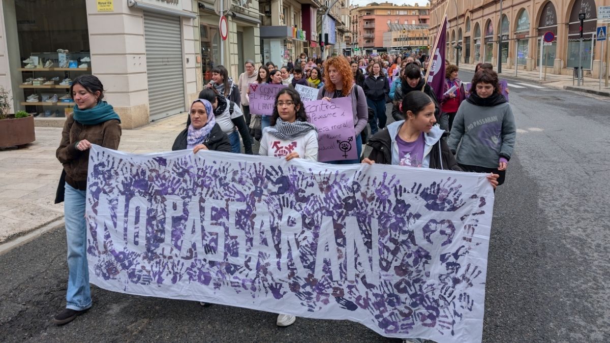 Més de 200 persones es concentren a Tortosa en una manifestació del 8-M de marcat caire antifeixista