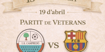 El 19 d’abril se celebrarà un partit de veterans entre la UE Campredó i l’Agrupació Barça Jugadors