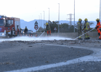 Un camió perd la càrrega de menuts i obliga a tallar el Pont del Mil·lenari en sentit Tortosa