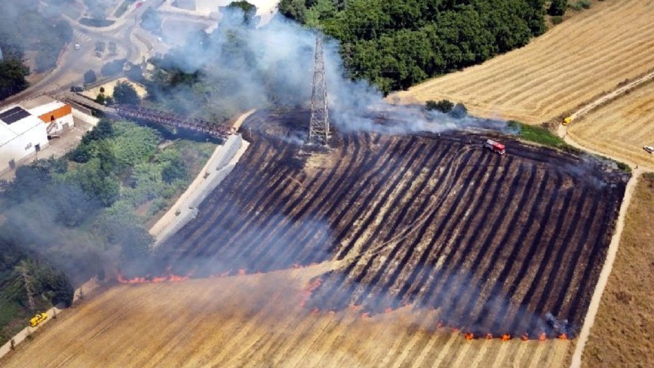 Els Bombers estabilitzen un petit incendi de vegetació a Flix