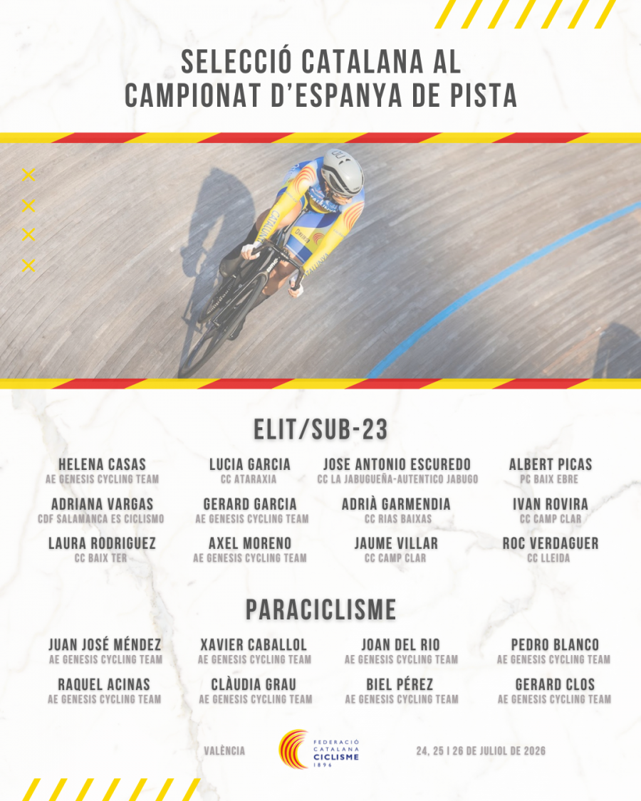 Albert Picas, de la Penya Ciclista Baix Ebre, competirà amb Catalunya a l’Estatal de Pista