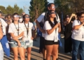 Públic amb ulleres especials observant l’eclipsi total de Sol des de l’Observatori de l’Ebre