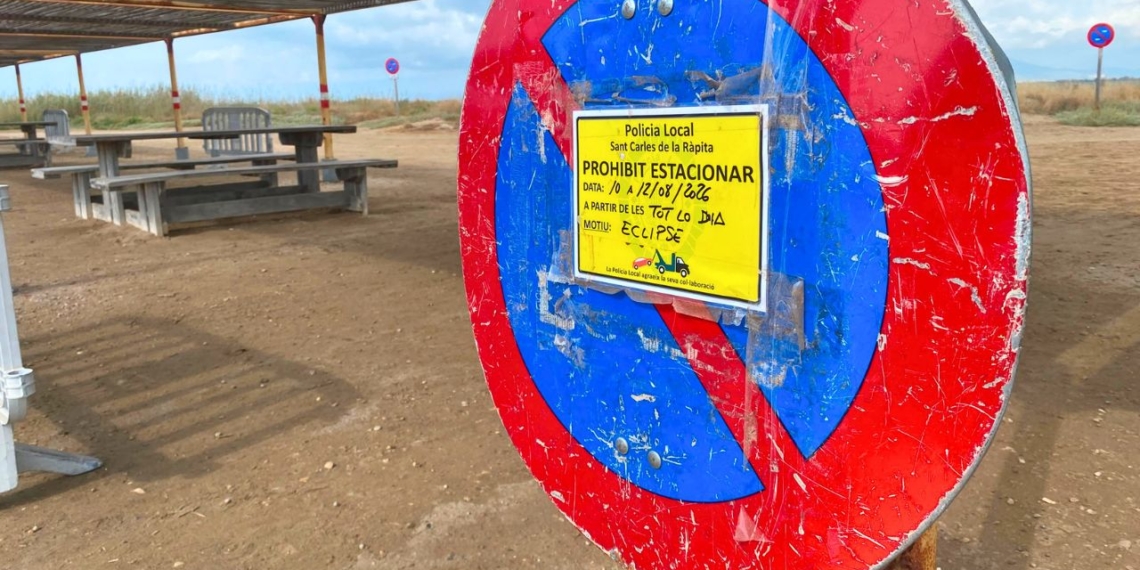 Carretera d’accés al Trabucador, on s’implantarà un circuit de sentit únic durant l’eclipsi