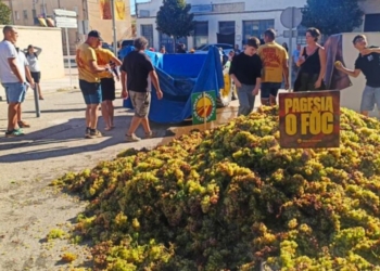mobilització d’Unió de Pagesos pels carrers de Gandesa