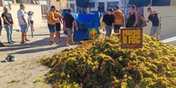 mobilització d’Unió de Pagesos pels carrers de Gandesa
