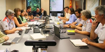 La consellera d'Interior, Núria Parlon, durant la reunió del Cecat