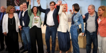 Salvador Illa, la nit del 12 de maig de 2024 després de guanyar les eleccions al Parlament